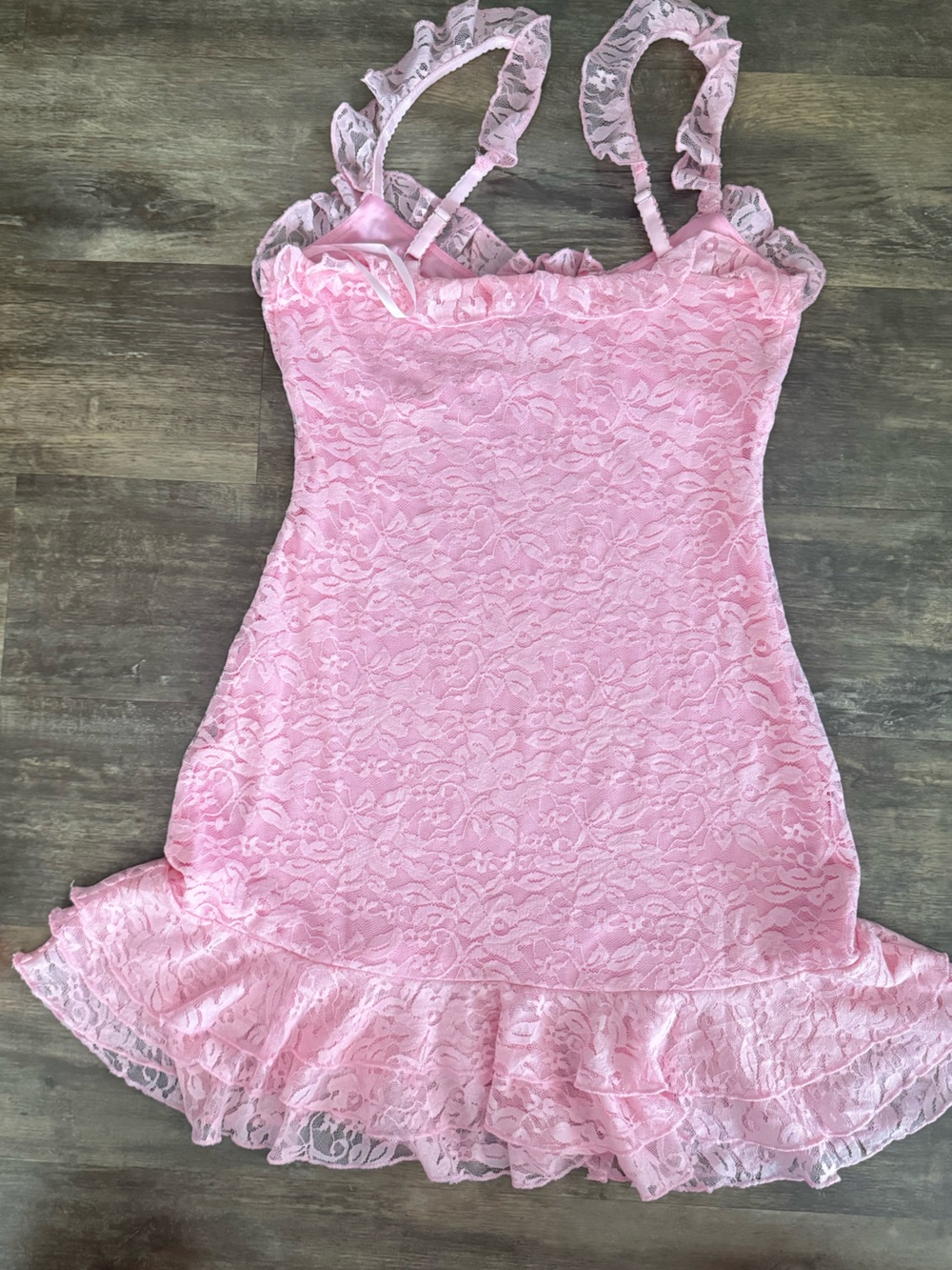 Hello Molly Pink Lace Ruffle Mini Dress - Picture 7 of 14